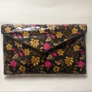 Embroidered party clutch strap envelope bag Indian